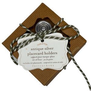 Pottery Barn Antique look Silver placecard holders